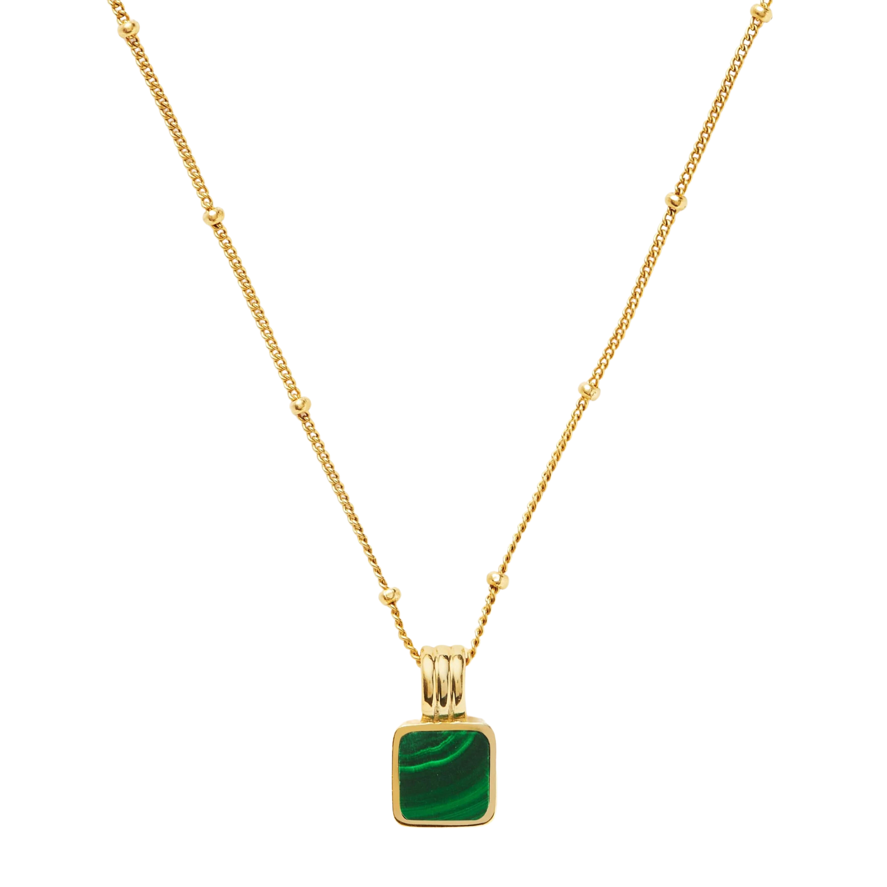 Square Malachite Necklace