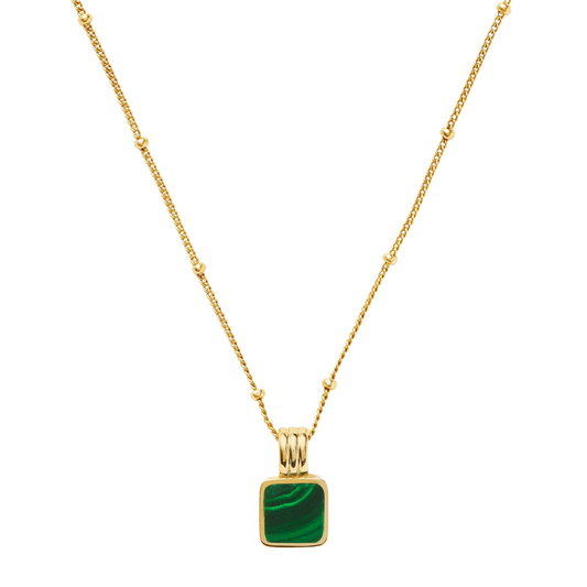 Square Malachite Necklace