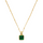 Square Malachite Necklace, 925 Silver, 18K Gold Plated
