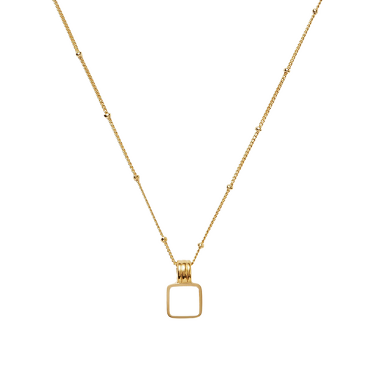 Square Mother of Pearl Necklace