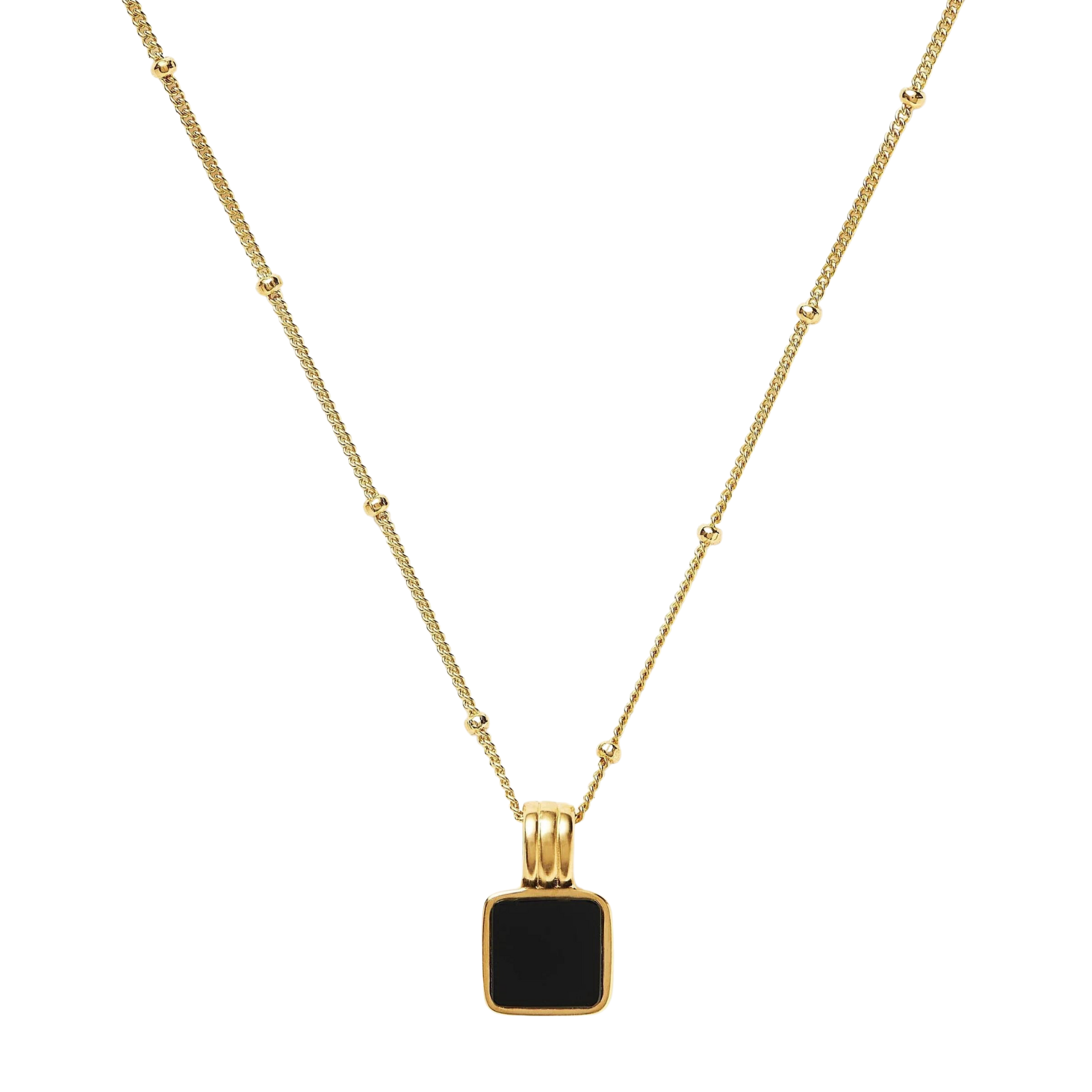 Square Onyx Gemstone Necklace