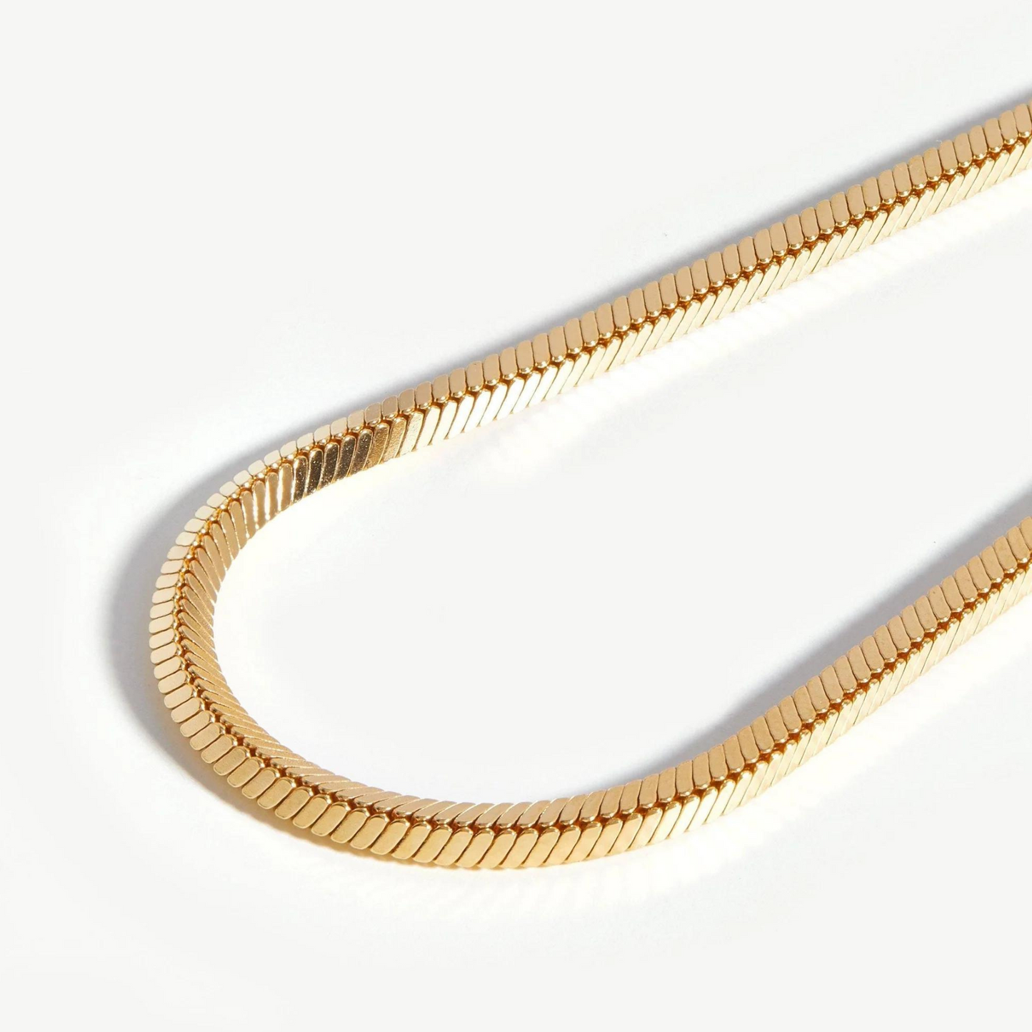 Square Snake Chain Bracelet – 925 Silver, 18k Yellow Gold Plated