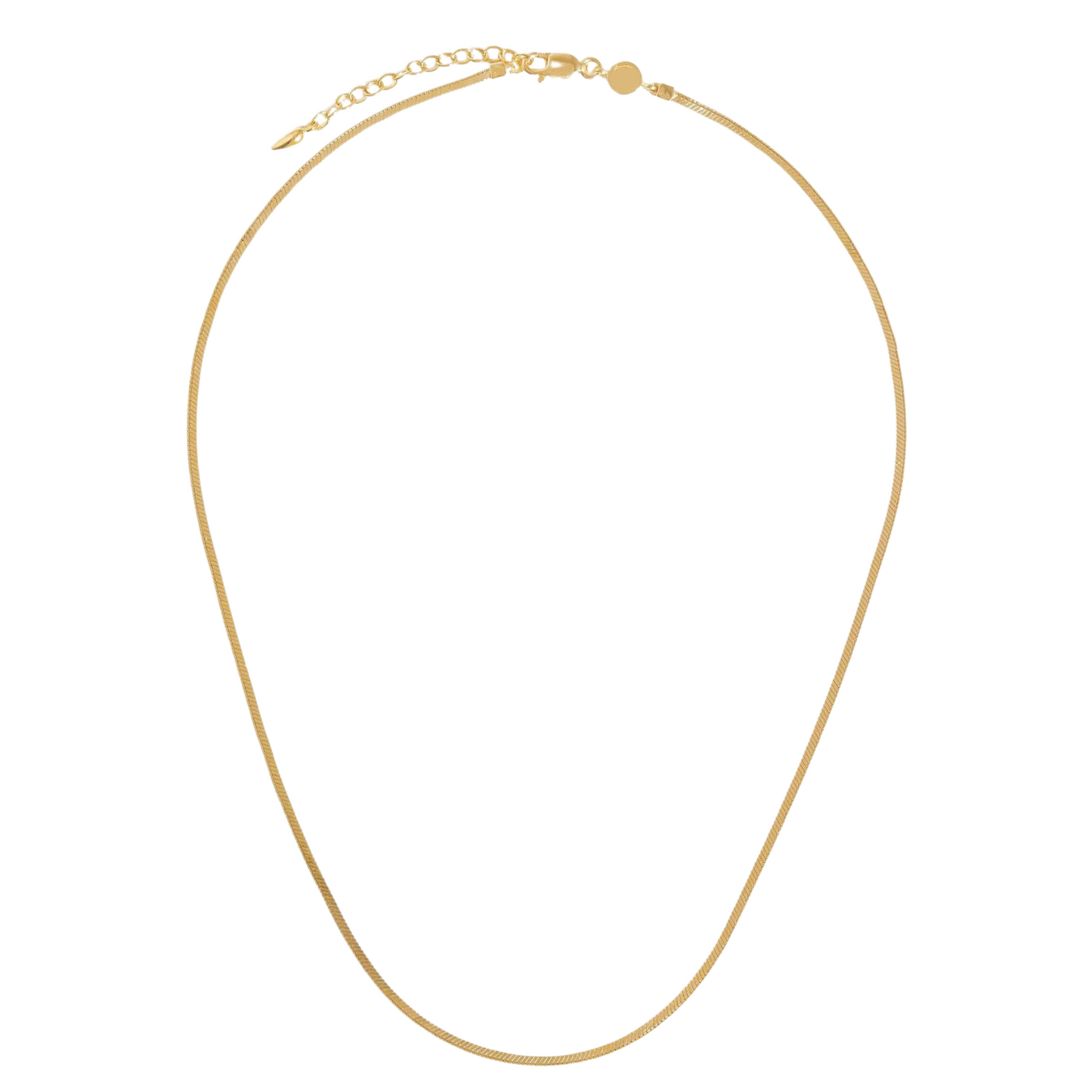 Clytia Love Square Snake Chain Necklace,925 Silver, 18k Gold Plated
