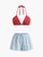 Bikini a rayas con pantalones cortos a juego