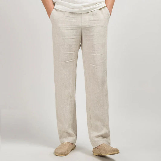 COMO Straight Linen Pants – Men’s 100% Premium Linen Loose Fit Summer Trousers