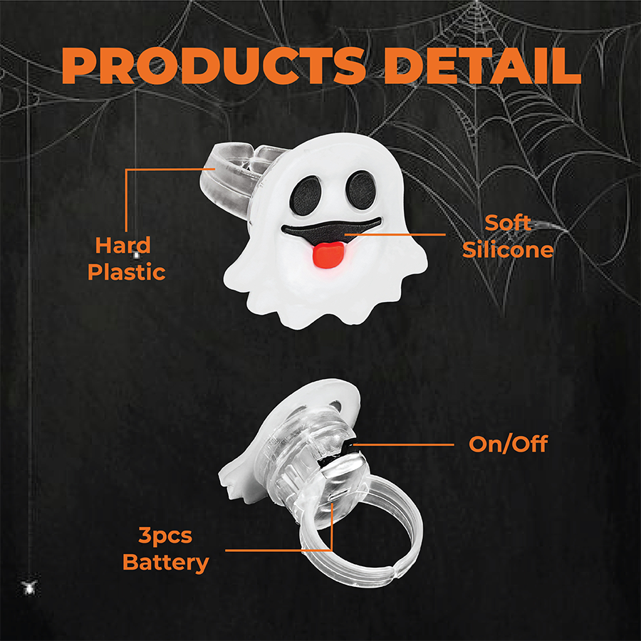 PumpkinPop - Halloween Glow Rings Party Pack - 50 Pcs