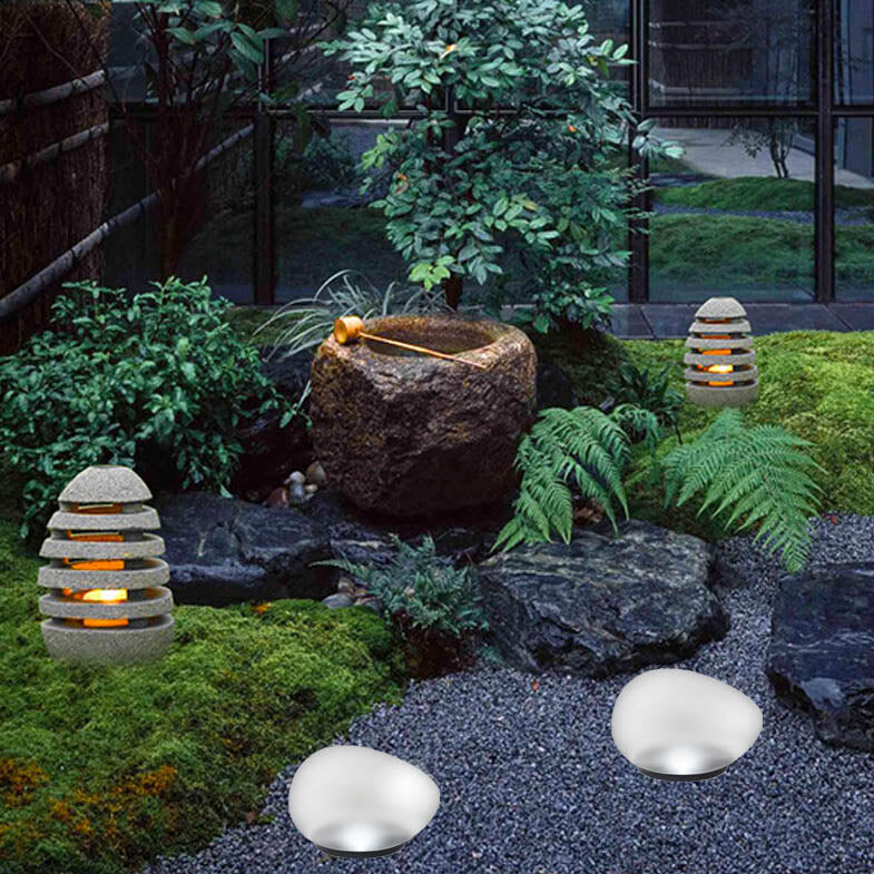 Luz de vidrio para paisaje exterior LED de guijarro solar ABS arenado