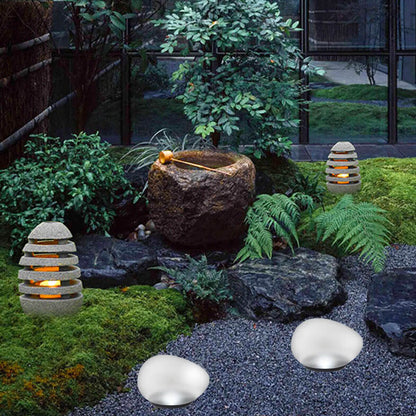 Luz de vidrio para paisaje exterior LED de guijarro solar ABS arenado