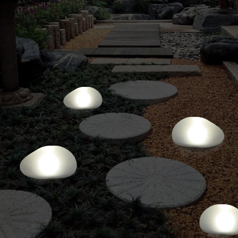 Luz de vidrio para paisaje exterior LED de guijarro solar ABS arenado
