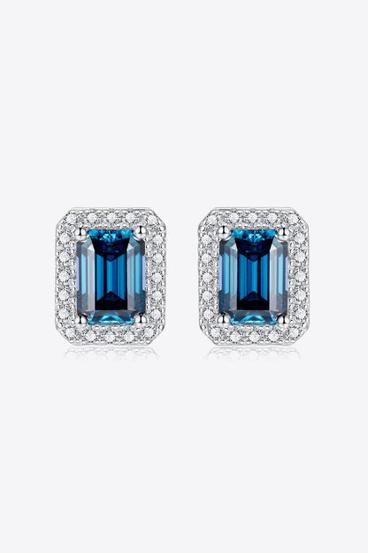 Indigo Gleam 2 Carat Moissanite Stud Earrings