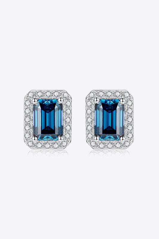 Indigo Gleam 2 Carat Moissanite Stud Earrings