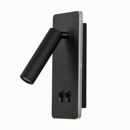 Lámpara de pared minimalista con foco rectangular giratorio LED para lectura