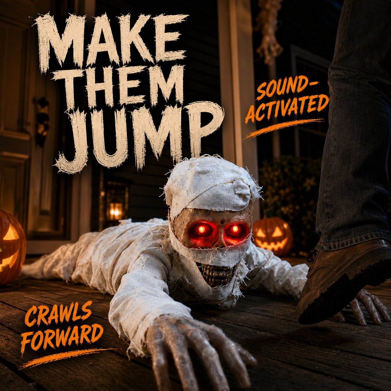 GravePulse – Glowing Red Eyes Crawling Horror Mummy