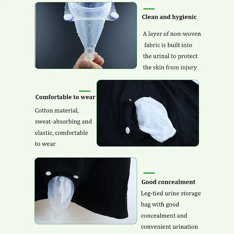 Male Urinal Bag Pee Holder – Reusable Silicone Walking Urinary Panties With Catheter