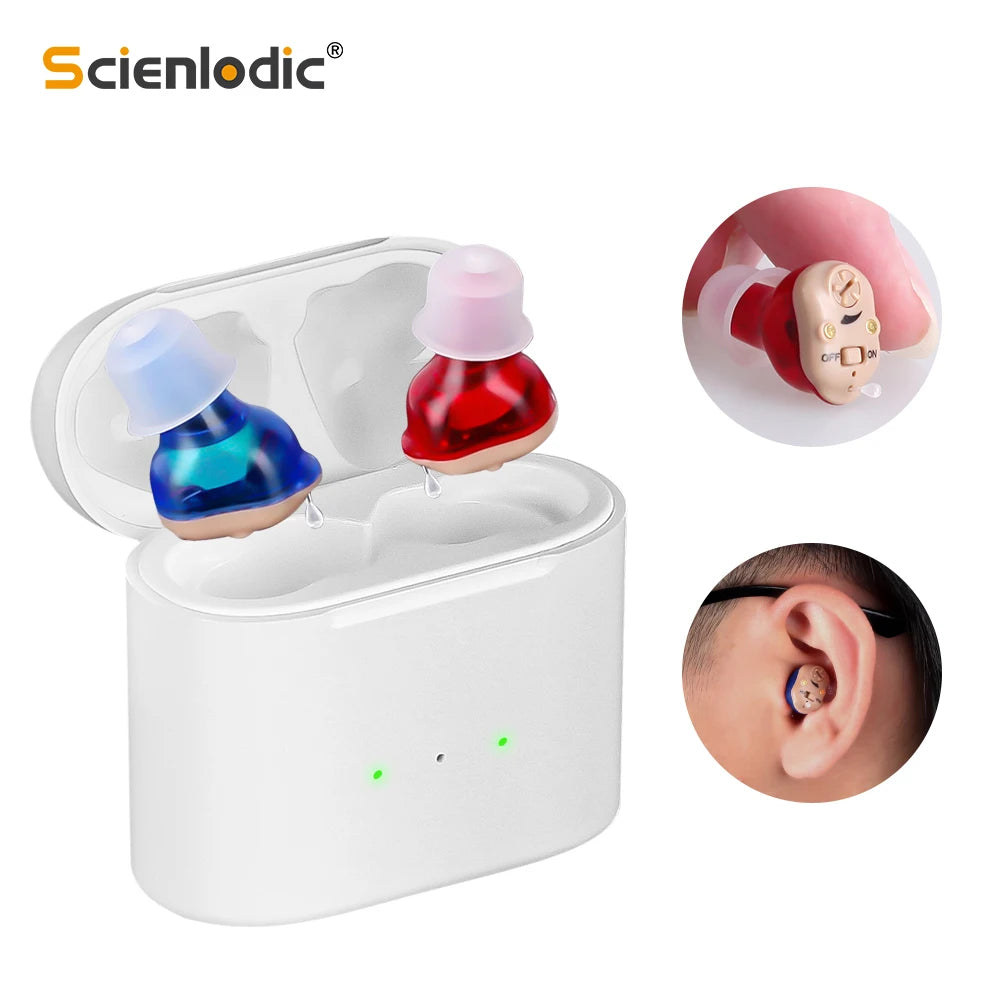 Rechargeable & Invisible Hearing Aids Pair