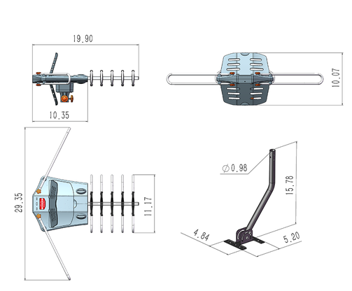 250 Miles HD TV Digital Antenna 360° Rotating