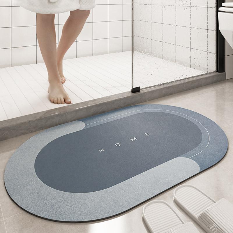 Absorbent Bath Mat (Oval) - Waterproof & Non slip Rubber Shower Mat