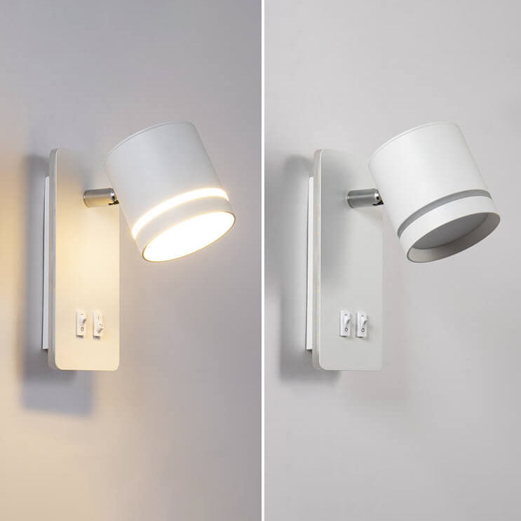 Lámpara de pared minimalista con foco rectangular giratorio LED para lectura