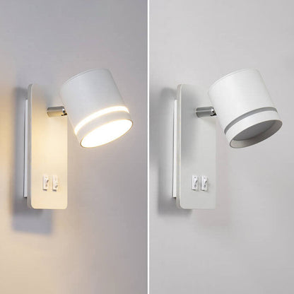 Lámpara de pared minimalista con foco rectangular giratorio LED para lectura