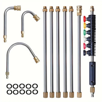 4000 PSI Telescoping High Pressure Washer Wand Set for Gutter & Roof Drainage & Walls Cleaning