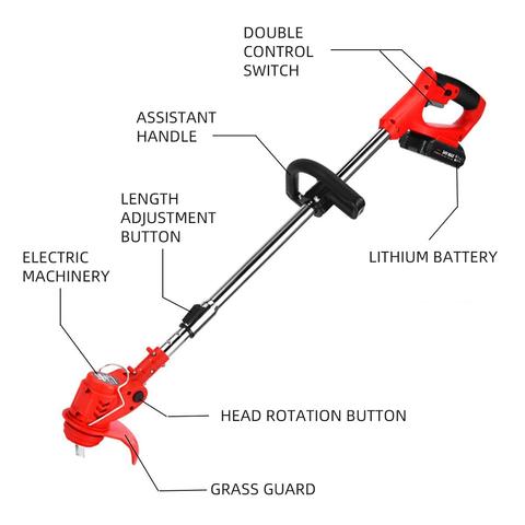 Powerful Electric Battery Operated Cordless Weed Eater - Grass Trimmer