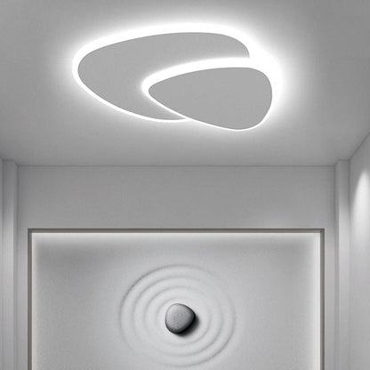 Geometric Metal/Acrylic Flush Mount Ceiling Light White