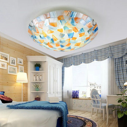 Lámpara de techo empotrada LED de metal/carcasa semiesférica contemporánea blanca/azul/naranja
