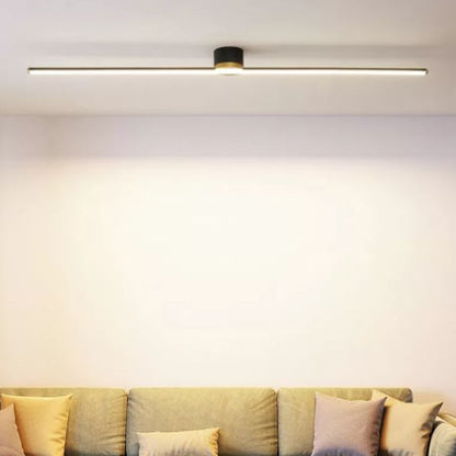 Lineaire inbouw plafondlamp zwart/wit