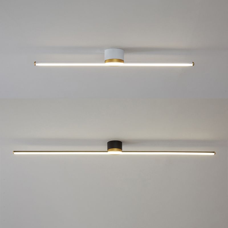 Lineaire inbouw plafondlamp zwart/wit