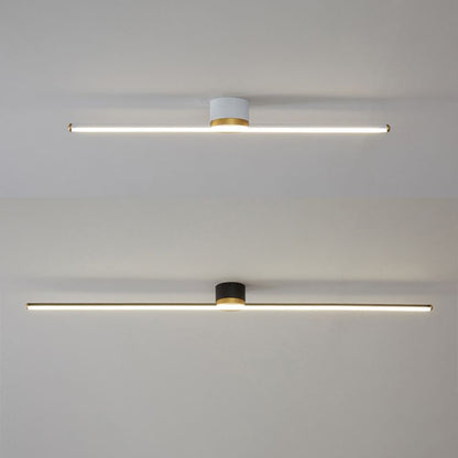 Lineaire inbouw plafondlamp zwart/wit