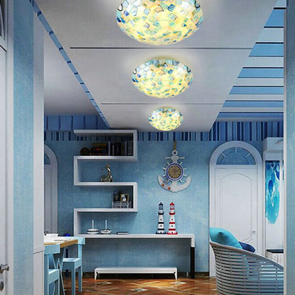 Lámpara de techo empotrada LED de metal/carcasa semiesférica contemporánea blanca/azul/naranja