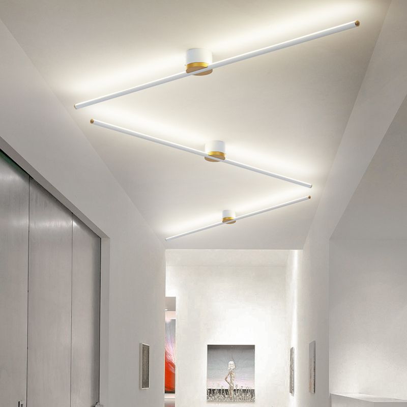 Lineaire inbouw plafondlamp zwart/wit
