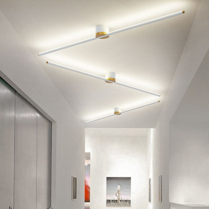Lineaire inbouw plafondlamp zwart/wit