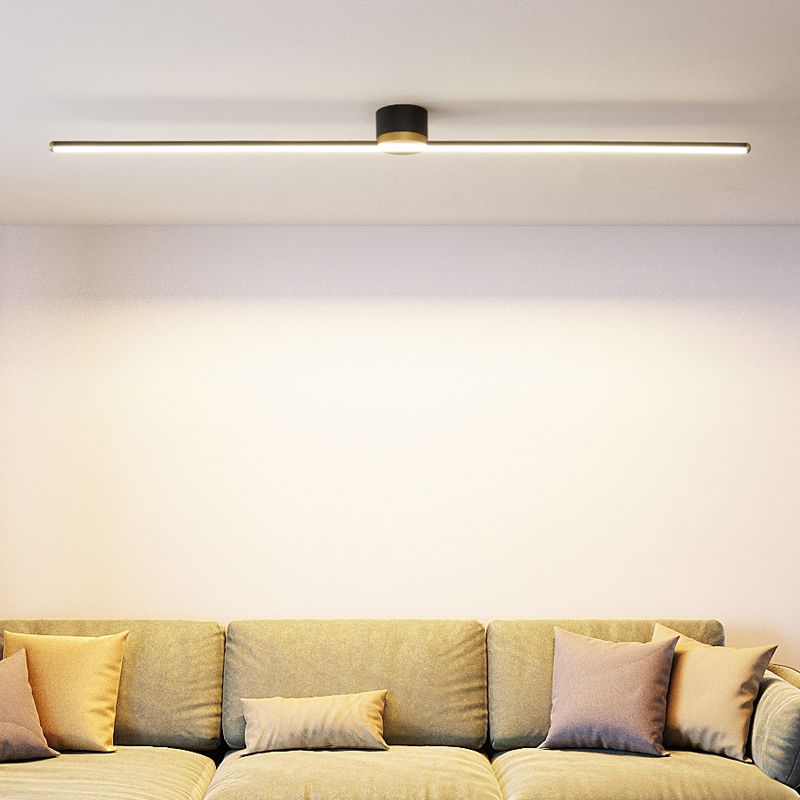Lineaire inbouw plafondlamp zwart/wit