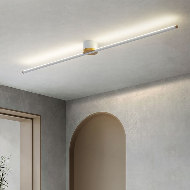 Lineaire inbouw plafondlamp zwart/wit