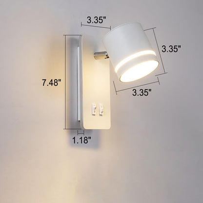 Lámpara de pared minimalista con foco rectangular giratorio LED para lectura