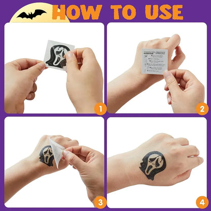 144 PCS Halloween Glowing Temporary Tattoos for Kids, 12 Designs Luminous Tattoo stickers – Ventayo