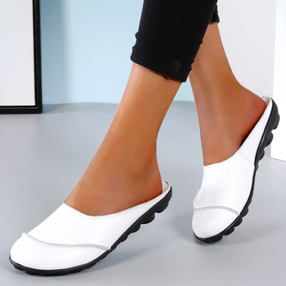 Perpetua Orthopedic Leather Flat Shoes with Soft Soles