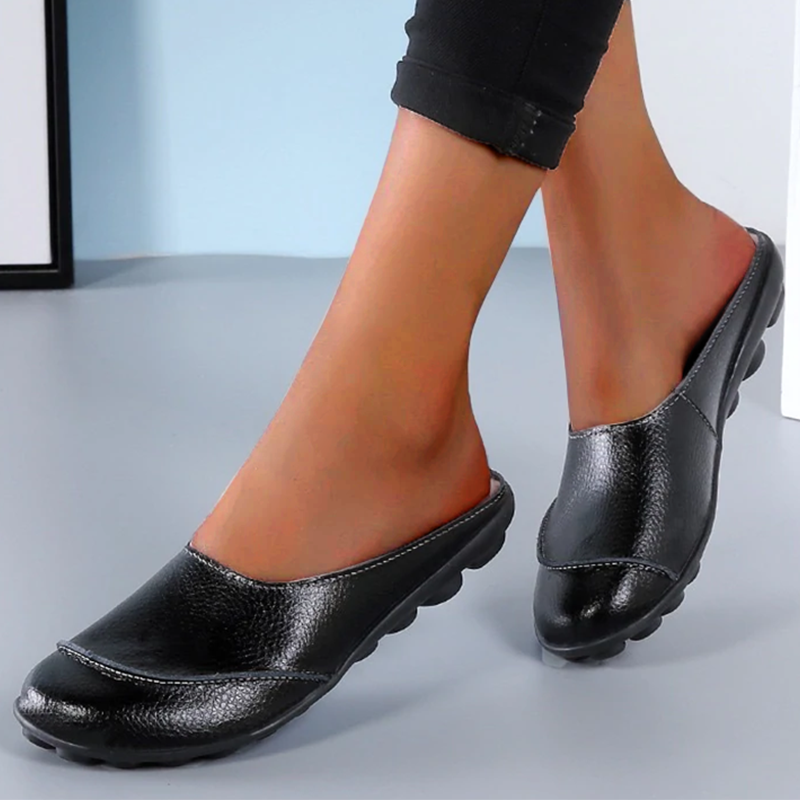 Perpetua Orthopedic Leather Flat Shoes with Soft Soles