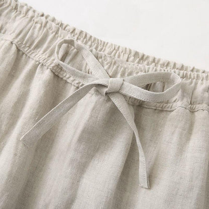 CANNES Linen Pants – Men’s Premium Pure Linen Lace-Up Casual Trousers
