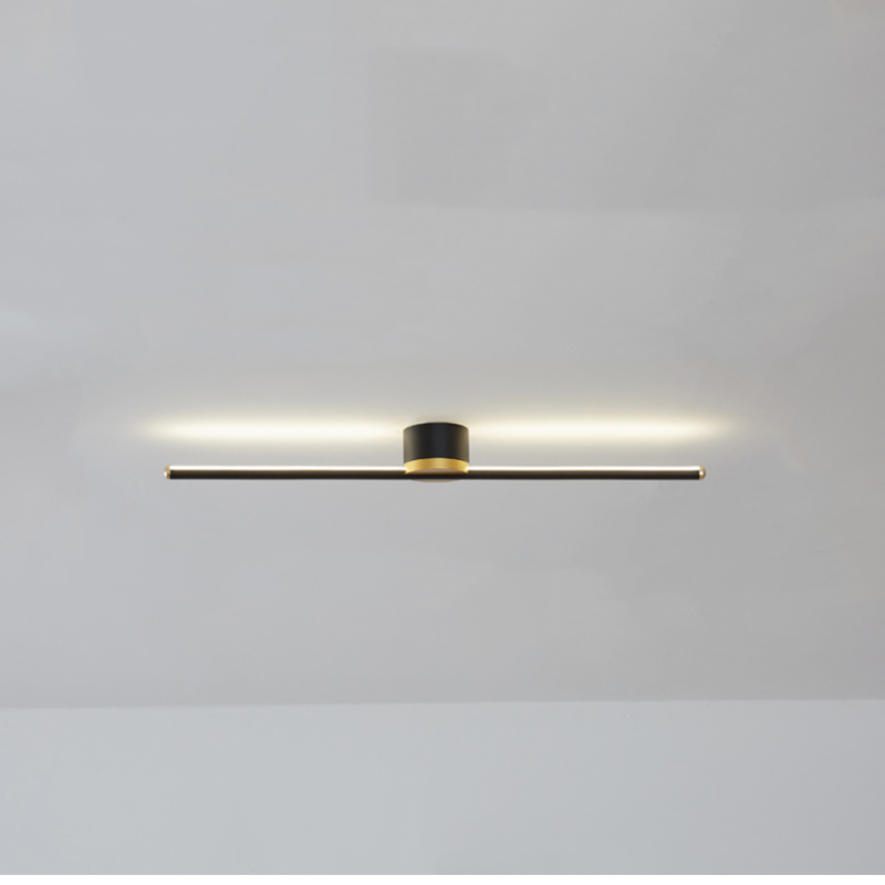 Lineaire inbouw plafondlamp zwart/wit