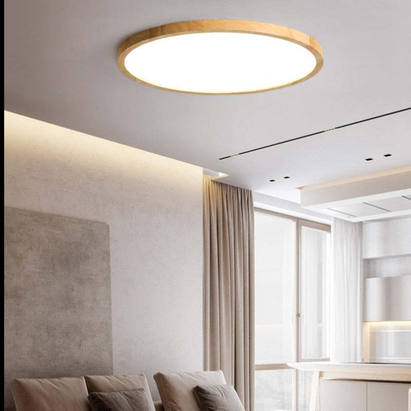 Moderne houten ronde plafondlampen voor woonkamer