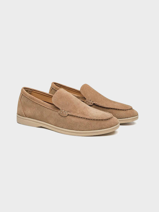 GEONWOO Old Money Suede Loafers – Men’s Premium Slip-On Suede Dress Shoes with Removable Insole