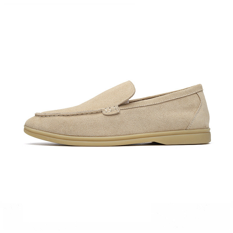 GEONWOO Old Money Suede Loafers – Men’s Premium Slip-On Suede Dress Shoes with Removable Insole