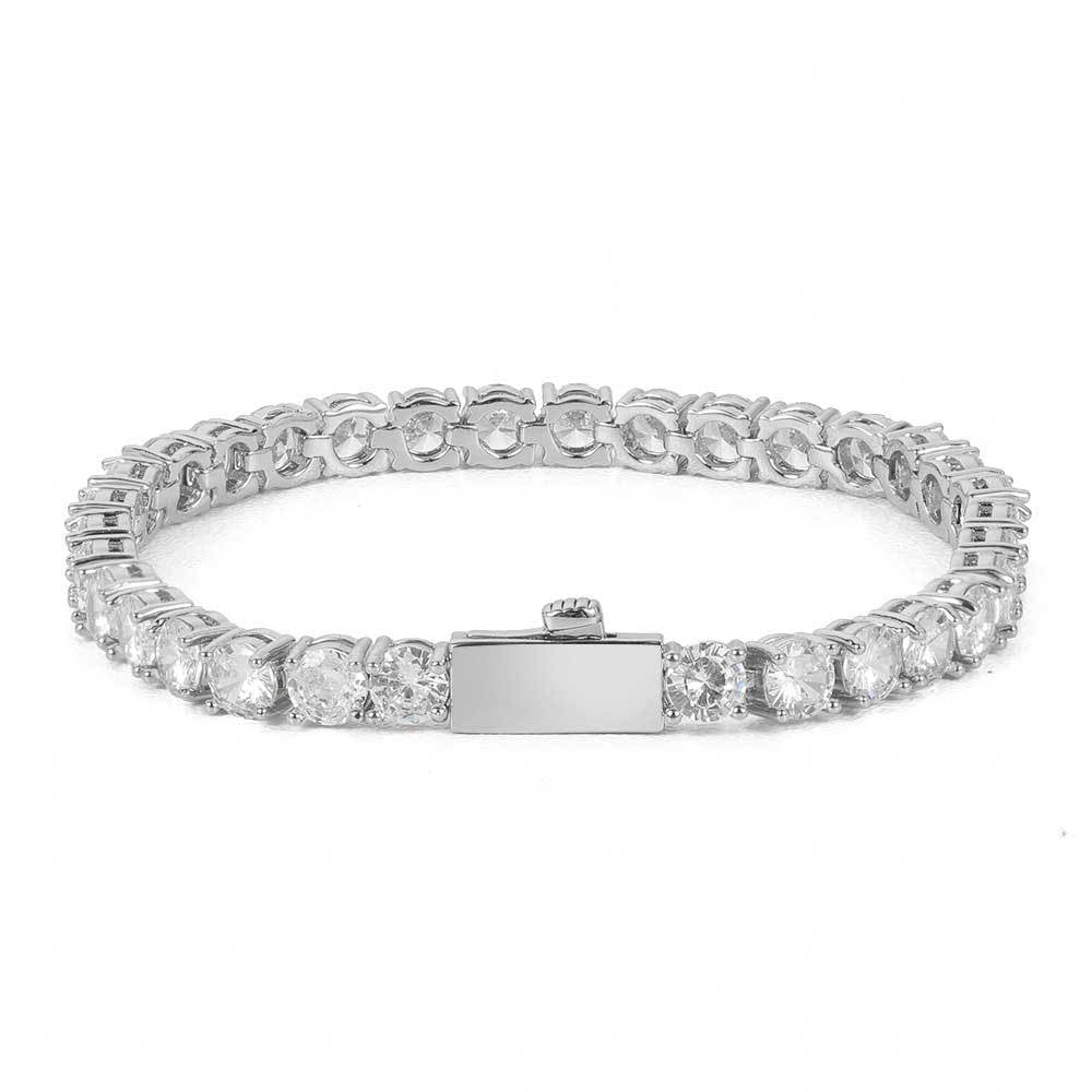 Round Cut Tennis Bracelet in White Gold - 5mm