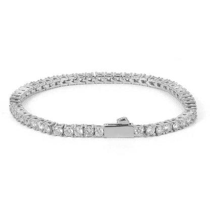 Round Cut Tennis Bracelet in  White Gold - 3mm