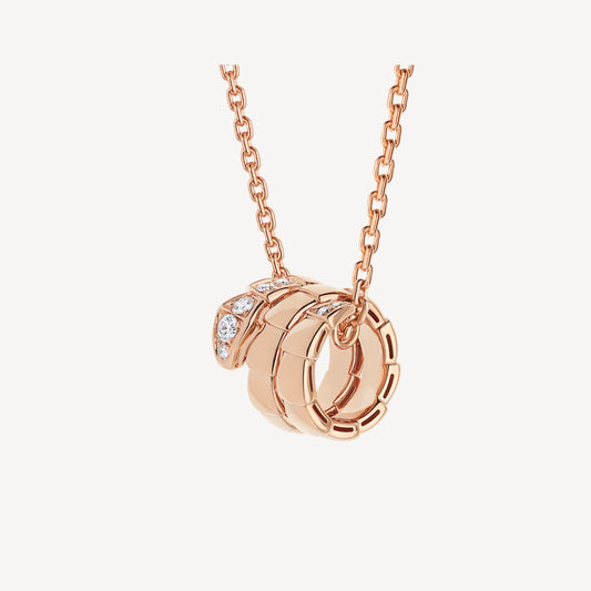 Clytia Love Serpenti Necklace,925 Silver,18k Rose Gold Plated,Inlaid cubic zircon