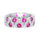 Clytia Love Wedding Band,925 Silver,Inlaid With Imitation Diamonds And Imitation Rubies