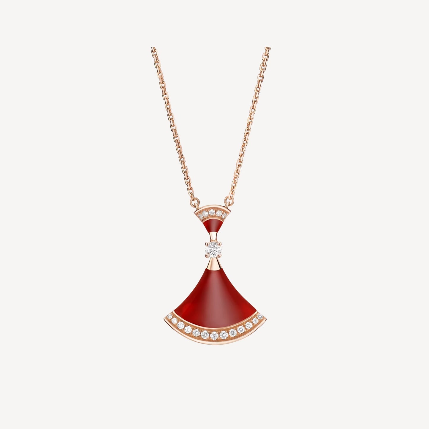 Clytia Love Divas'Dream Necklace,925 Silver,18k Gold Plated,Red Agate