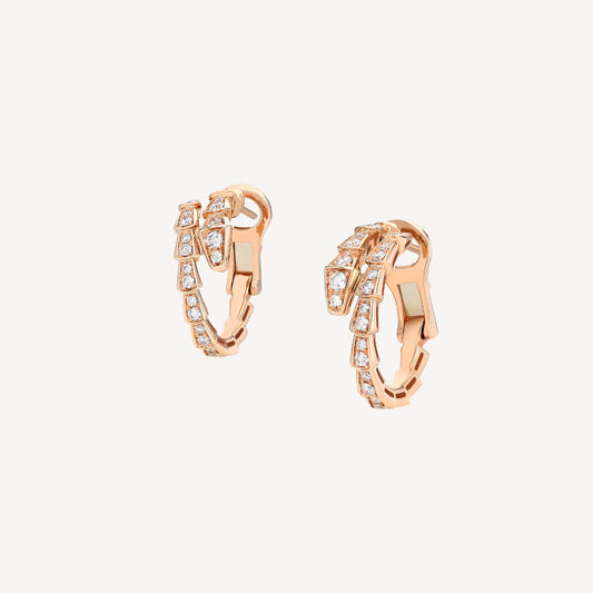 Clytia Love Serpenti Earring,925 Silver,18k Rose Gold Plated,Cubic Zircon Paved